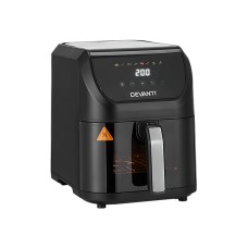 Devanti 5L Air Fryer, 1500W with LCD Touch, 8 Cooking Modes, Auto-Off, Timer, Non-Stick, 360° Airflow,