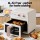 Devanti 6L Air Fryer, 1700W, Knob Control, Cream - Morandi Design, 360° Circulation, Adjustable Temp, Dishwasher Safe