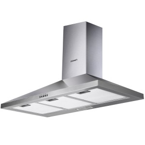 Devanti 900mm Stainless Steel Range Hood - Powerful 3-Speed, LED Lighting, 5-Layer Filters, Adjustable Wall Mount