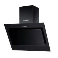 Devanti 900mm Black Tempered Glass Range Hood - Wall-Mounted, Side-Draft Design, 3-Speed Touch Controls, LED Lights