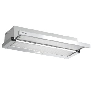 Devanti 900mm Slide Out Range Hood 90cm Stainless Steel, 2-Speed, LED, Washable Filters, 160m³/h Extraction