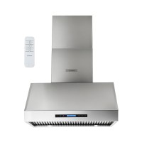 Devanti 900mm Wall-Mounted Range Hood - Stainless Steel, 3-Speed Fan, LED Display, Remote Control, 1000m³/hr Suction