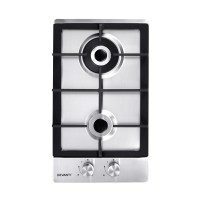 Devanti 30cm 2 Burner Gas Cooktop - Stainless Steel, Easy Ignition, Safety Features, LPG/Natural Gas Compatible