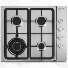 Devanti 60cm Gas Cooktop Stove Hob Silver Stainless Steel 4 Burners Wok Semi-Rapid LPG Conversion Kit Included Devanti 60cm Gas Cooktop Stove Hob Silver Stainless Steel 4 Burners Wok Semi-Rapid LPG Conversion Kit Included