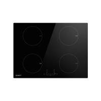 Devanti 70cm Electric Induction Cooktop, 4 Zone Ceramic Glass Stove, 7000W, Touch Control, Child Lock, Black