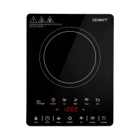 Devanti Electric Ceramic Cooktop, Black Glass, 30cm - 5 Modes, Touch Controls, Child Lock, 2000W, Safety Features