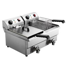 Devanti 20L Stainless Steel Commercial Deep Fryer - Double Baskets, Oil Taps, 6000W, Fast Heat, Safety Features Devanti 20L Stainless Steel Commercial Deep Fryer - Double Baskets, Oil Taps, 6000W, Fast Heat, Safety Features