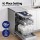 Devanti 10 Place Setting Freestanding Dishwasher, Silver - Quiet 8 Programs, Adjustable Rack, LED Display, 49dBA Noise