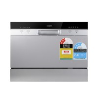 Devanti Benchtop Dishwasher, Stainless Steel, 6 Place Settings, Silver, Compact, Quiet Operation, Easy Install