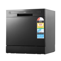 Devanti 8 Place Settings Benchtop Dishwasher Black Stainless Steel Interior 6 Programs LED Display Quiet Operation