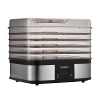 Devanti Food Dehydrator, Stainless Steel, 5 Trays, Silver - Nutrient-Rich Drying with Quiet, Energy-Saving Operation