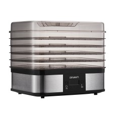 Devanti Food Dehydrator, Stainless Steel, 5 Trays, Silver - Nutrient-Rich Drying with Quiet, Energy-Saving Operation
