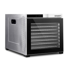 Devanti 10-Tray Food Dehydrator with Stainless Steel Trays, LCD Touch Control, 35-75°C Adjustable Thermostat, 900W-1100W