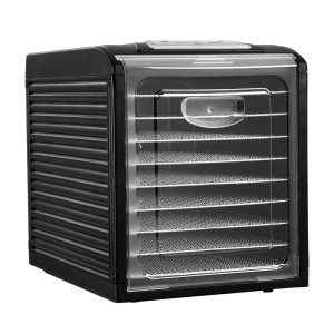 Devanti 9-Tray Food Dehydrator, Stainless Steel, LCD Control, Adjustable Timer & Thermostat, Black, 600-700W Power