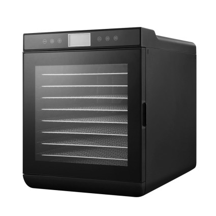 Devanti 10-Tray Food Dehydrator with Stainless Steel Trays, LCD Touch Control, Adjustable Thermostat & Timer, 600W-700W