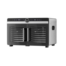 Devanti 16-Tray Dual-Zone Food Dehydrator | Stainless Steel, LCD Touch Panel, 1200W, 35-80°C, 0.5- Devanti 16-Tray Dual-Zone Food Dehydrator | Stainless Steel, LCD Touch Panel, 1200W, 35-80°C, 0.5-