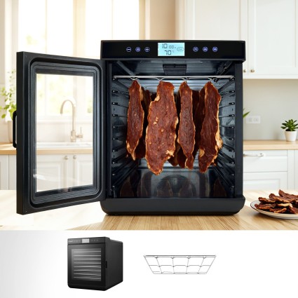 Devanti 10 Trays Food Dehydrator with 304 Stainless Steel Trays LCD Touch Control 35–70°C Timer 0.5–24h