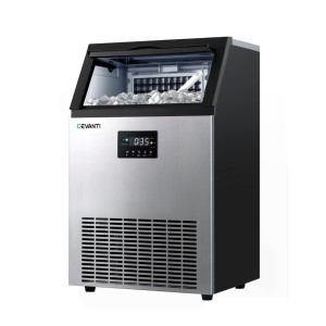 Devanti 60kg Commercial Ice Maker Machine, Stainless Steel, LED Control, Self-Cleaning, 60 Cubes per Cycle