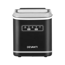 Devanti Portable Ice Maker Machine 12kg Daily Capacity 1.3L Water Tank Self-Cleaning Countertop Black