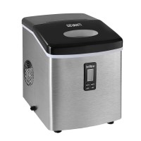 Devanti 15kg Ice Maker Machine, Silver - Fast 9-Cube Production, 3 Sizes, Freon-Free, Compact Design, 1-Year Warranty