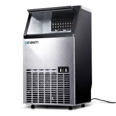 Devanti 60kg Stainless Steel Commercial Ice Maker - Adjustable Cube Thickness, Self-Cleaning, Energy Efficient