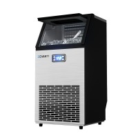 Devanti Commercial Ice Maker Machine 45kg Stainless Steel, 45 Cubes Cycle, Self-Clean, Adjustable Thickness, Bar Use