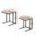 Artiss Nesting Coffee Table Set of 2, Particle Board & Steel, Dark Wood Tone, Space-Saving, Industrial Style