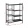 Artiss 4-Tier Kitchen Rack with 3 Mesh Baskets Lockable Wheels Reinforced Steel Dark Grey Storage Shelf