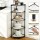 Artiss 5-Tier Corner Shelf Rack 90° Metal Frame PP Shelves 48x32x135cm Black Organiser for Kitchen Bathroom