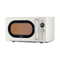 Devanti 20L Microwave Oven 700W Cream | Digital Controls, 8 Auto Menus, Child Lock, Quick Defrost, LED Display