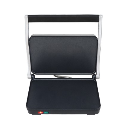 Devanti 3-in-1 Sandwich Maker: 1000W Steak Grill, Non-Stick Plates, Adjustable Height, Stainless Steel, Compact Design