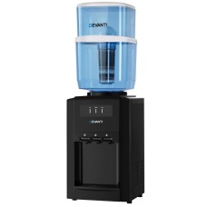 Devanti Countertop 22L Water Cooler Dispenser, 3-Tap, 7-Stage Filter, Hot/Cold/Room Temp, Black, Food-Grade Plastic Devanti Countertop 22L Water Cooler Dispenser, 3-Tap, 7-Stage Filter, Hot/Cold/Room Temp, Black, Food-Grade Plastic