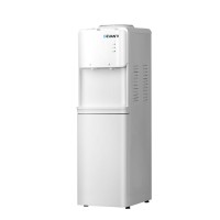 Devanti Water Cooler Dispenser, Metal & Plastic, White, 27x30x86.5cm, Hot & Cold Taps, Child-Lock, Storage Cabinet
