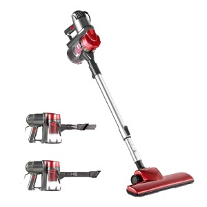 Devanti 450W Corded Stick Vacuum, Handheld Convertible, 15000Pa Suction, Lightweight, Red/Silver, 4m Cable