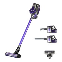 Devanti 150W Cordless Stick Vacuum Cleaner with Motorised Roller Brush, HEPA Filter, LED, 35min – Purple