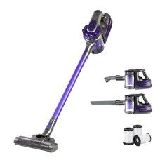 Devanti Cordless Stick Vacuum Cleaner - 150W, 8000Pa Suction, HEPA Filter, 2000mAh Battery, Purple, 35 Min Runtime Devanti Cordless Stick Vacuum Cleaner - 150W, 8000Pa Suction, HEPA Filter, 2000mAh Battery, Purple, 35 Min Runtime