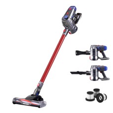 Devanti Stick Vacuum Cleaner Red 150W, HEPA Filter, Cordless, 10,000Pa Suction, LED Headlight, 2-Speed, 1-Year Warranty Devanti Stick Vacuum Cleaner Red 150W, HEPA Filter, Cordless, 10,000Pa Suction, LED Headlight, 2-Speed, 1-Year Warranty