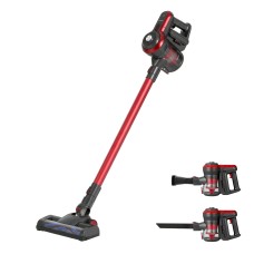 Devanti Stick Vacuum Cleaner 250W Brushless Cordless Handheld, HEPA, 20,000Pa Suction, 3 Brushes, Red Devanti Stick Vacuum Cleaner 250W Brushless Cordless Handheld, HEPA, 20,000Pa Suction, 3 Brushes, Red