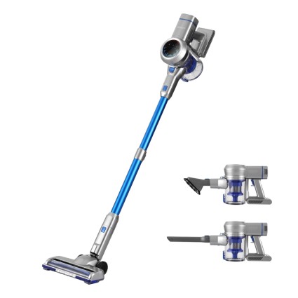 Devanti Cordless 300W Stick Vacuum Cleaner - Brushless Motor, HEPA Filter, LED Display, 2200mAh Battery, Blue