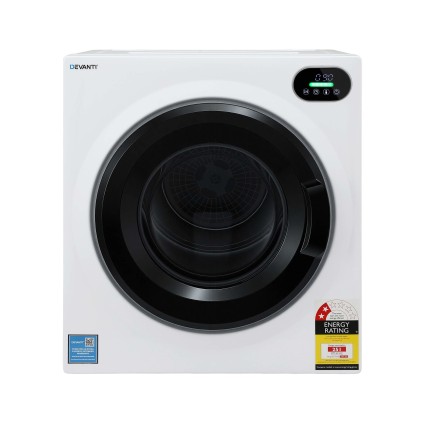 Devanti 6kg Tumble Dryer Intelligent Touch Screen Stainless Steel Drum Compact 98L 54x60x67.5cm Dryer