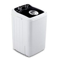 Devanti Portable Washing Machine 4.6KG Black - Lightweight, 2-in-1 Wash & Spin, Ideal for Camping & Small Spaces