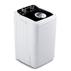 Devanti Portable Washing Machine 4.6KG Black - Lightweight, 2-in-1 Wash & Spin, Ideal for Camping & Small Spaces
