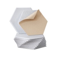 Alpha Acoustic Foam Panels, High-Density Soundproofing, 35x30x0.9cm, White, 12pcs, Noise Absorption, Easy Install