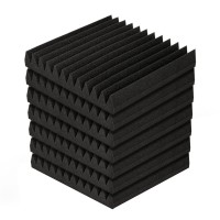 Alpha Acoustic Foam Panels, High-Density Wedge, Black, 30x30x5cm, Set of 60, Soundproofing for Studios & Home Theaters