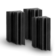 Alpha Corner Bass Trap Acoustic Foam, High-Density Soundproofing, 60pcs, Black, 12x17x24cm, Noise Absorption Solution Alpha Corner Bass Trap Acoustic Foam, High-Density Soundproofing, 60pcs, Black, 12x17x24cm, Noise Absorption Solution