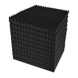 Alpha Acoustic Foam Panels, Eggshell Design, 50x50x5cm, Black, 40pcs Set, High-Density Soundproofing for Studios