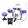 Keezi 11-Piece Kids Drum Set in Blue - Non-Toxic, EN71 Certified, Easy Assembly, Ages 3+, Includes Seat & Drum Sticks
