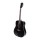 Alpha 41 Inch Acoustic Guitar, Laminated Linden Body, Black, Steel Strings, Dreadnought, with Stand & Accessories