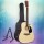 Alpha 41-Inch Acoustic Guitar, Laminated Linden, Natural Wood, Professional 5-Band EQ, Electric Output, with Stand