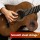 Alpha 31" Portable Steel String Acoustic Guitar, Natural Finish, Bass Plywood Body, Poplar Neck, Bonus Gig Bag